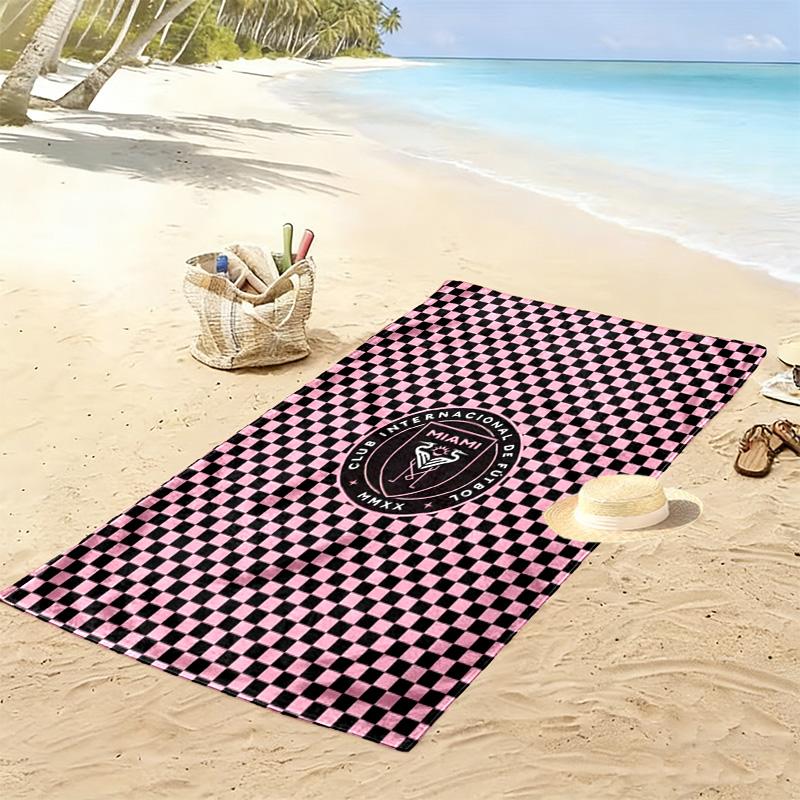 InterMiami Nacional Print Beach Towel, Large Soft Quick Dry Towel for Beach Camping Swimming
