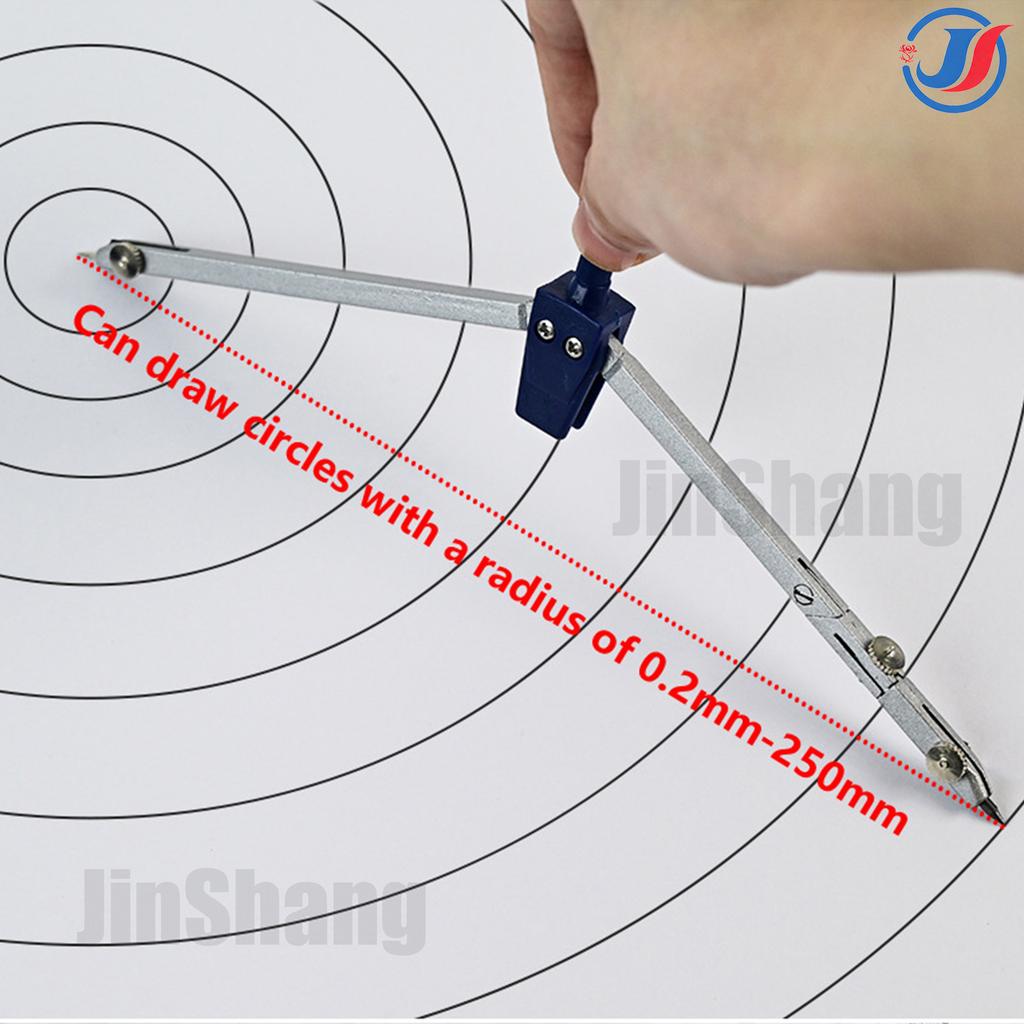 Professional Geometry Set Metal Compass, 8PCS, Geometry Precision Tool Set with Shattered Storage Box, Drawing Tools and Drawing