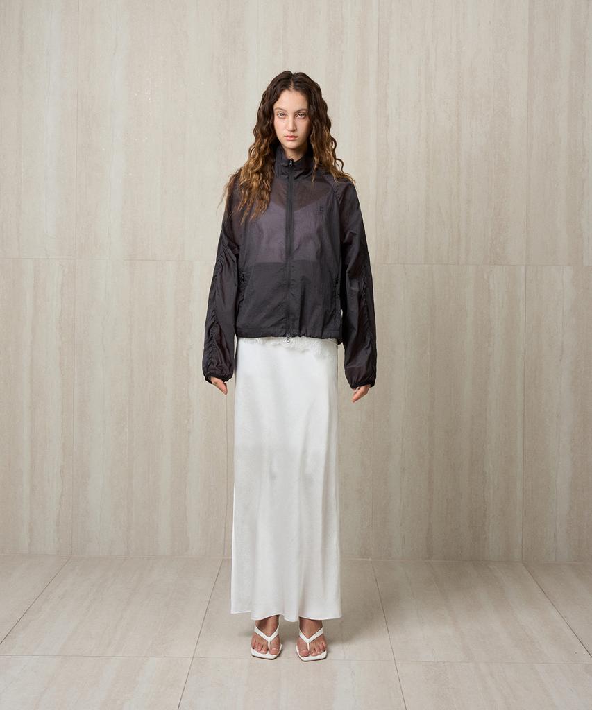 Re Rhee Sheer Windbreaker Jacket Black