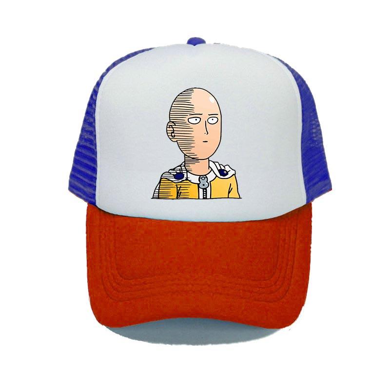 One Punch Man Mesh Dad Hat Japanese Anime Fans Casual Bone Gorras Cap For Women Unisex Webcomic Bald Hero Baseball Cap YY316