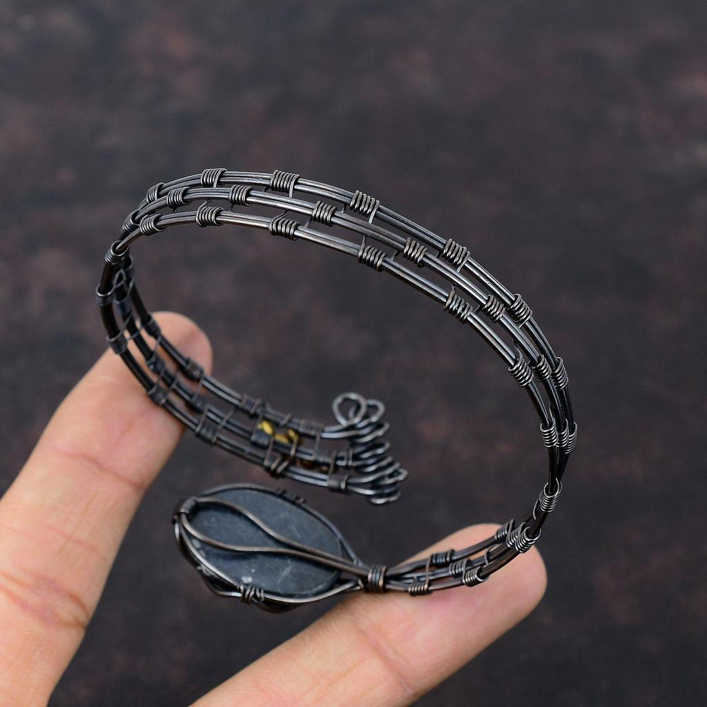 Браслет-хризантема, медная проволочная обертка, регулируемый браслет-манжета, браслет ручной работы с драгоценными камнями, медные украшения, подарок для него, проволочная обертка, ювелирные изделия