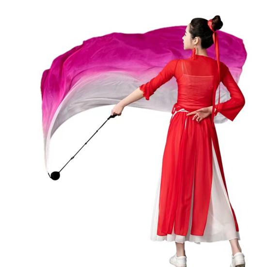 Gauze Scarf Women Stage Performance Wear Belly Dance Gradient Color Flowy Long Scarf Ball Set Photography