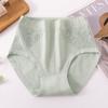 XL-5XL Women's High Waist Cotton Underwear Soft Brief Panties Full Coverage Women's Double-sided Lace Jacquard Underwear Underpants Briefs