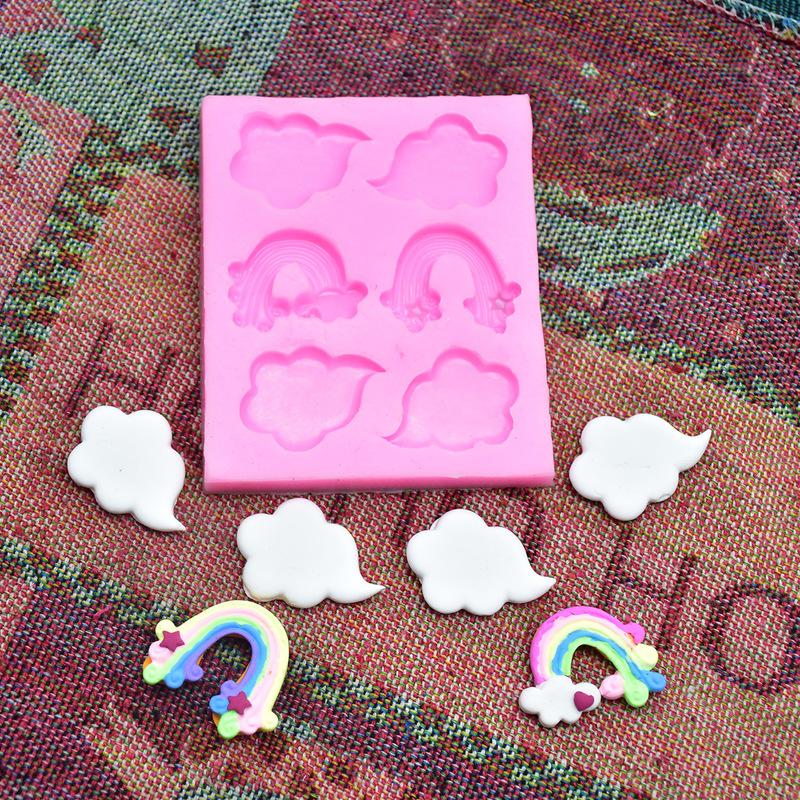 6 полостей DIY выпечки облаков радужной формы торт декоративный силиконовый инструмент для шоколадного печенья DIY форма
