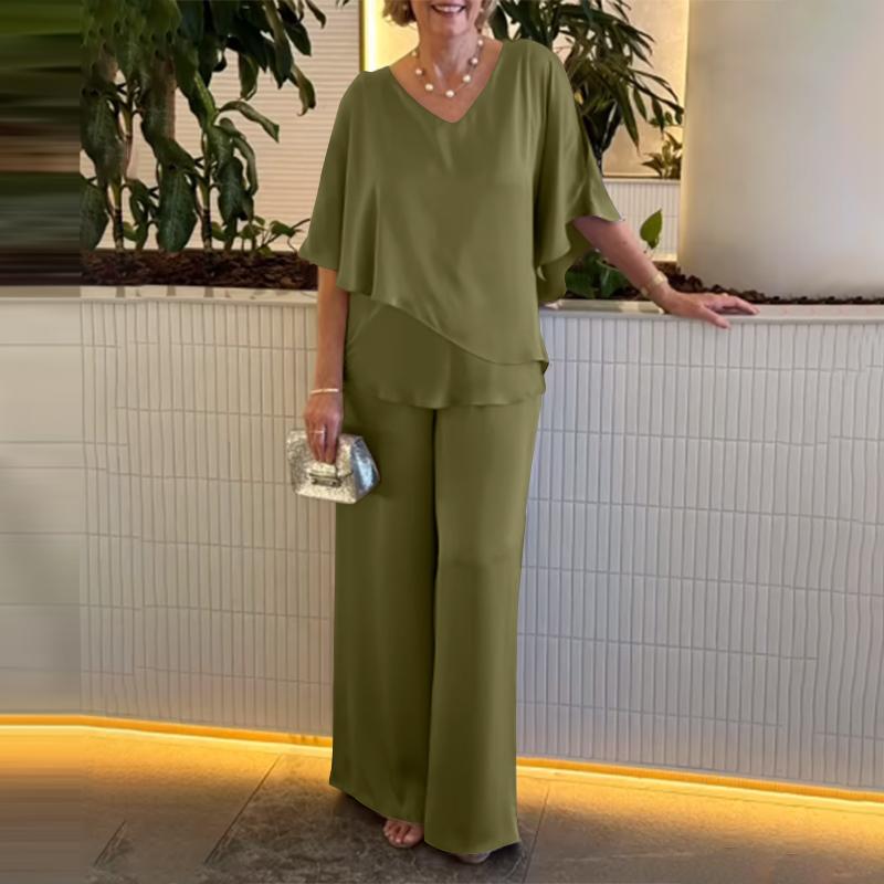 ZANZEA Женская блузка с коротким рукавом и брюки, повседневные комплекты из двух предметов