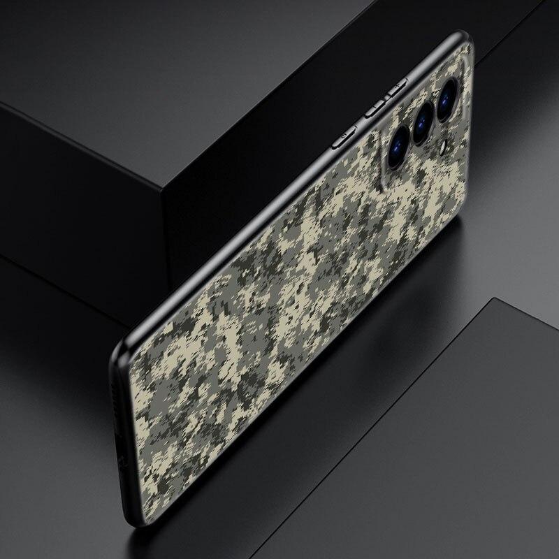 Камуфляжный армейский чехол для телефона для Samsung Galaxy S22 Pro S21 S20 Ultra FE S10 Lite 5G S10E S9 S8 Plus, мягкий черный чехол из ТПУ