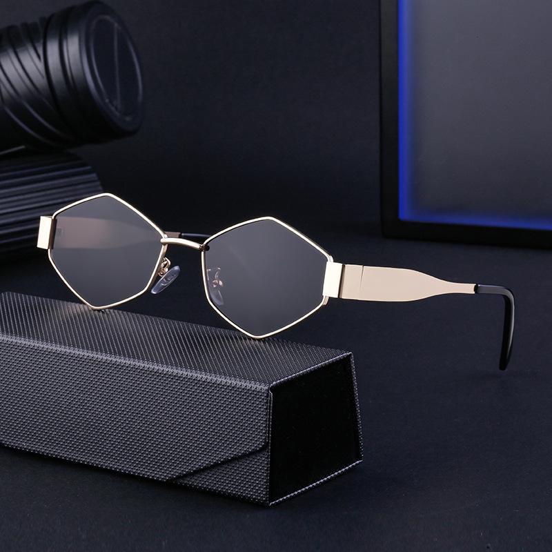 Fashion Irregular Metal Sunglasses Female Tide Personality Wide Temple Sunglasses Female Sunglasses