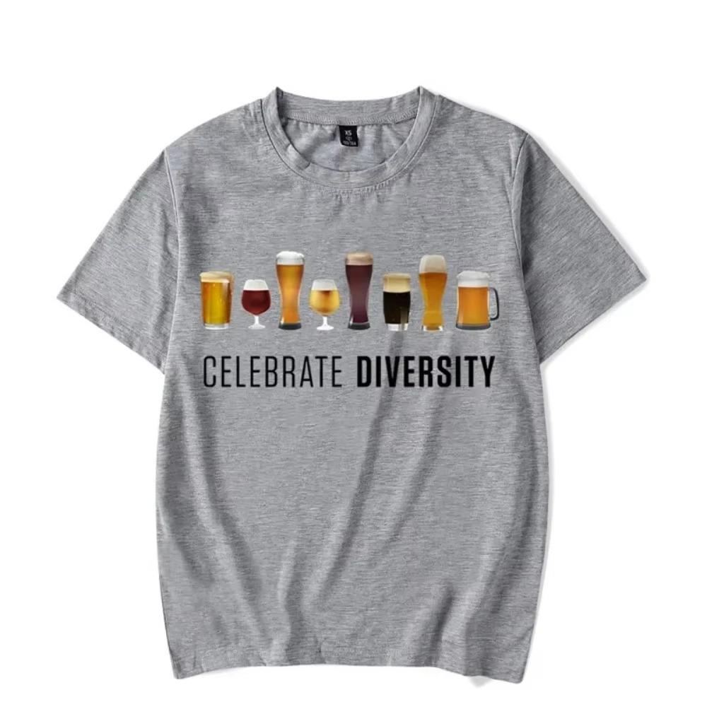 CELEBRATE DIVERSITY Beer Men Футболка Funny Brother Летние мужские и женские футболки Beer Lover Unisex Футболки Oversize Tees Camiseta