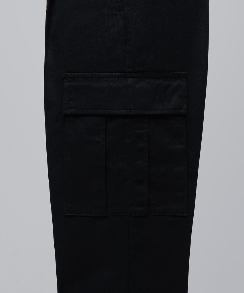 MUSINSA STANDARD One-Pleat Wide Cargo Pants [Black]