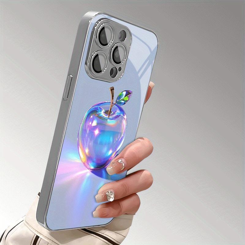 Роскошный радужный кристалл с узором Apple Закаленное стекло Чехол для телефона Для iPhone 17 16 15 14 13 12 11 Pro Max Plus 16E 17Air Чехол