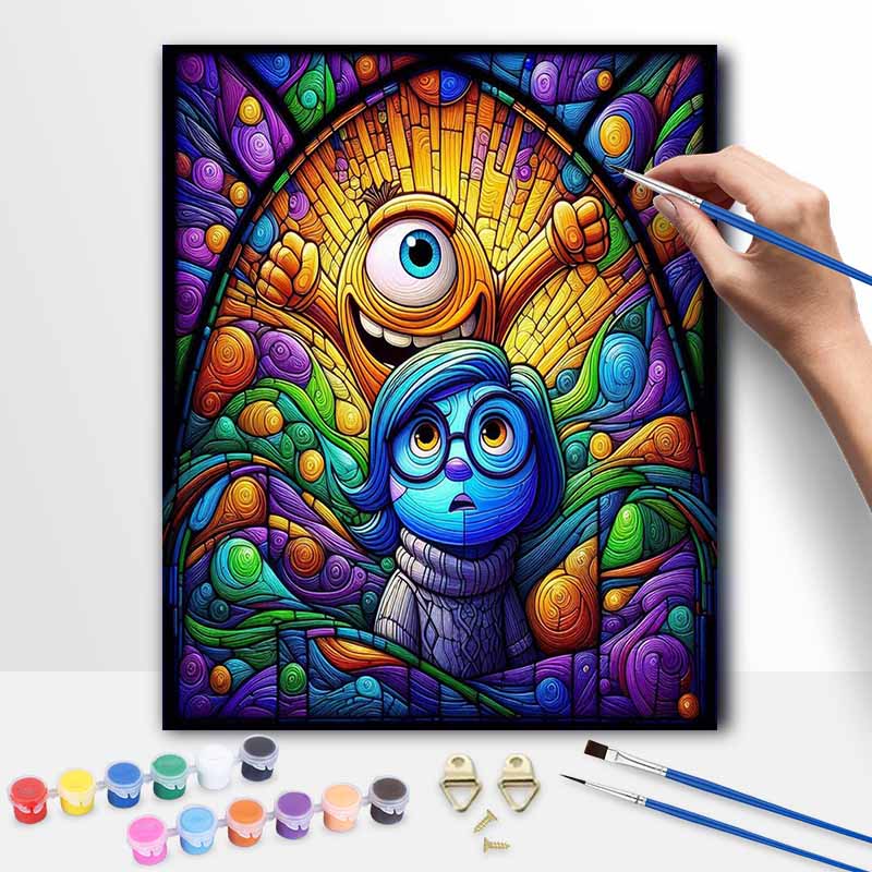 Disney Наборы для DIY-живописи маслом по витражным эскизам, ручная роспись, декор для дома, поделки, идеи для подарков, художественные работы, яркие цвета, веселые эмоции, набор для декора стен
