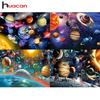 HuaCan Colorful Planets Space Beauty 5D DIY Diamond Painting Embroidery Cross Stitch Home Decor