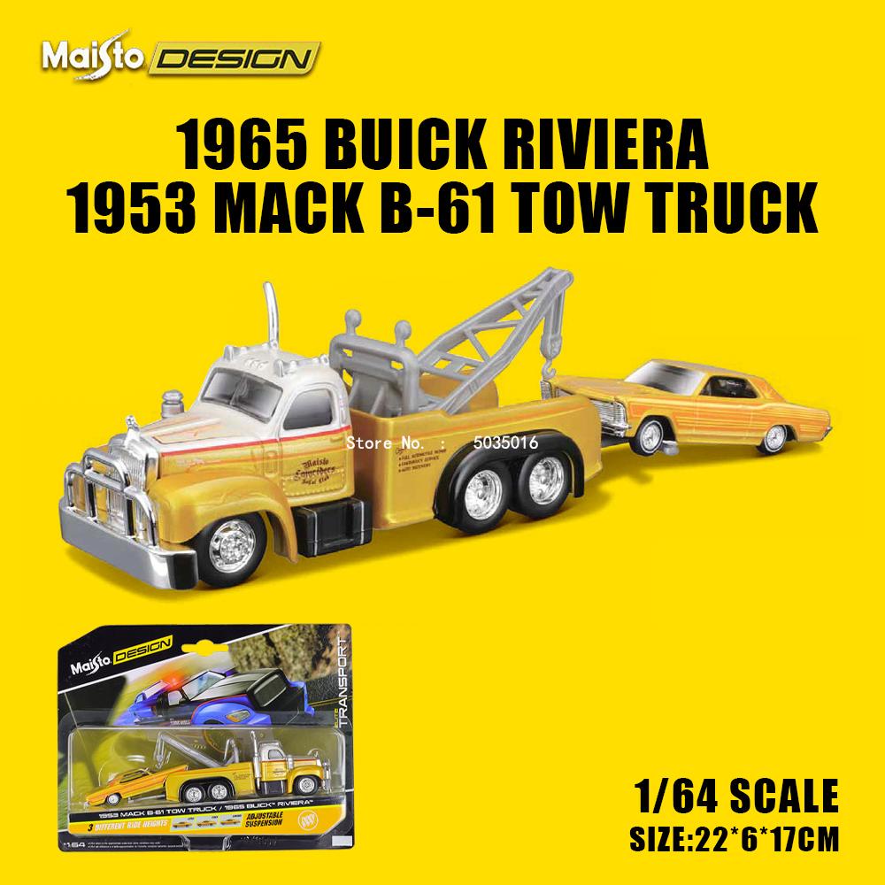AAAOO1 Maisto 1:64 FLATBED/1988 BMW M3 E30 1965 FORD MUSTANG elite transport Die-casting car model collection gift toy