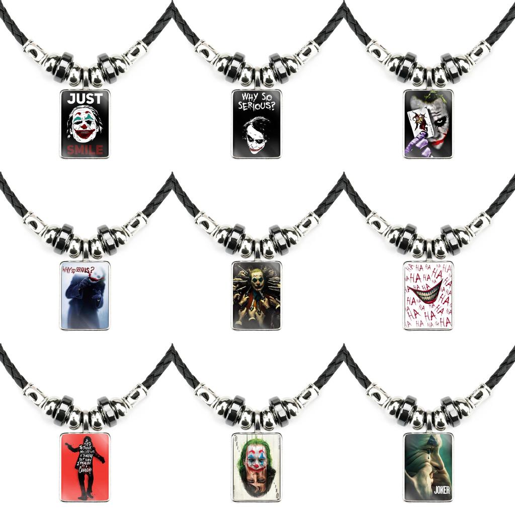 Классическое ожерелье-подвеска из фильма «Джокер» для мужчин, ручная работа, геометрическая цепочка из кожаного шнура