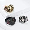 European and American Style Retro Templar Shield Cross Titanium Steel Ring