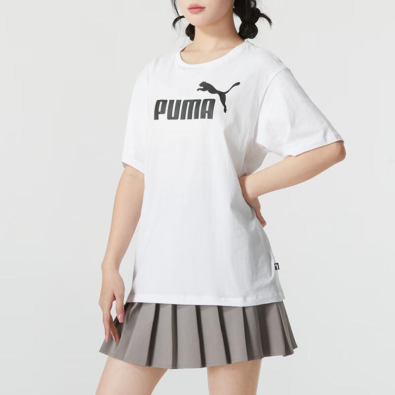 Puma American Vintage Logo Print Casual Breathable Loose Short Sleeve T-Shirt Women Tops White 685646-02