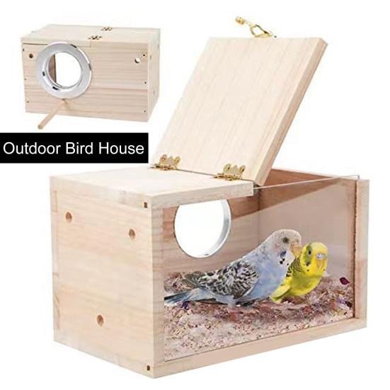 1 Set Bird Breeding Box Transparent Smooth Edges Outdoor Bird Parrot Parakeet Cockatiel House Garden Supply