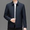 Мужская куртка Весенне-осенняя куртка Для среднего возраста Высококачественная Деловая Повседневная Однотонная куртка Папа Лацкан Топ