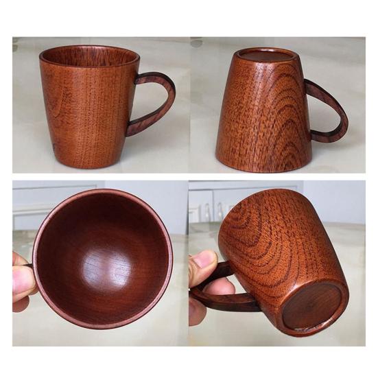 Wooden Water Cup Teacups Coffee Mug Vintage Drinking Cup for Tea Wine