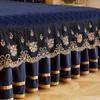 Luxury Velvet Quilted Bedspread Queen King Size Thick Plush Lace Embroidery Short Bed Skirt No Pillowcase