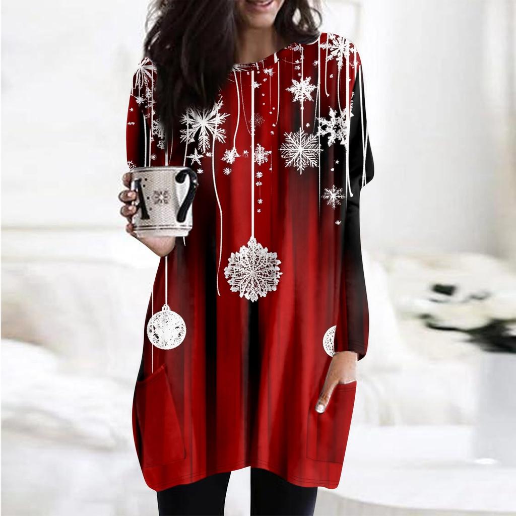 Женская толстовка с круглым вырезом и принтом, платье-рубашка с длинными рукавами и принтом, пуловер свободного покроя, свободный крой, топы с карманами