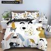 Пододеяльник с изображением мультяшной собаки, короля и королевы, комплект постельного белья с изображением щенка и животных, 2/3 предмета из полиэстера, чехол для одеяла