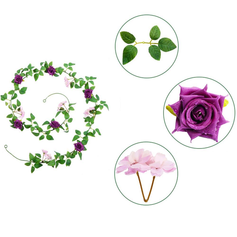 Spring Artificial Rose Vine Handmade Rose Wall Hanging Simulation Rose Vine  Wedding Party