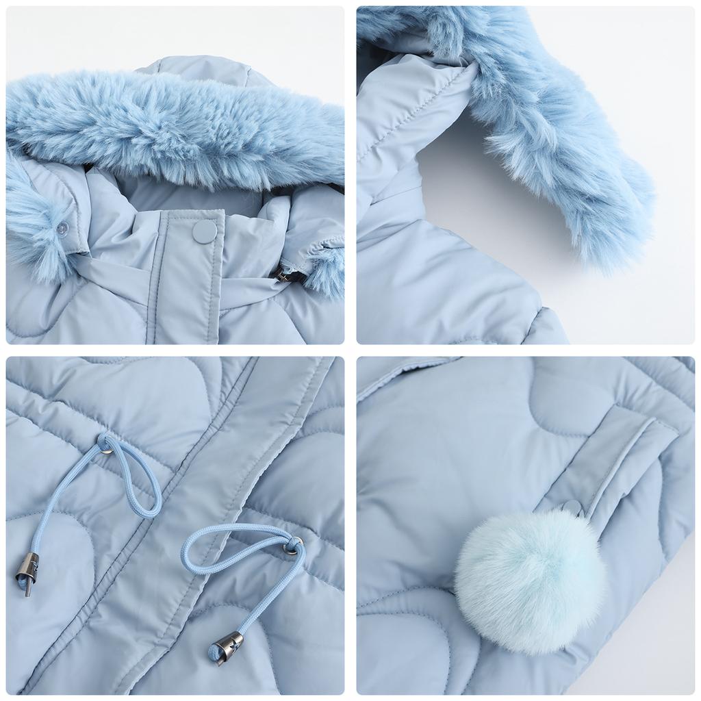 Женская куртка на хлопковой подкладке со съемной шапкой, шерстяное осеннее и зимнее теплое длинное пальто Parker