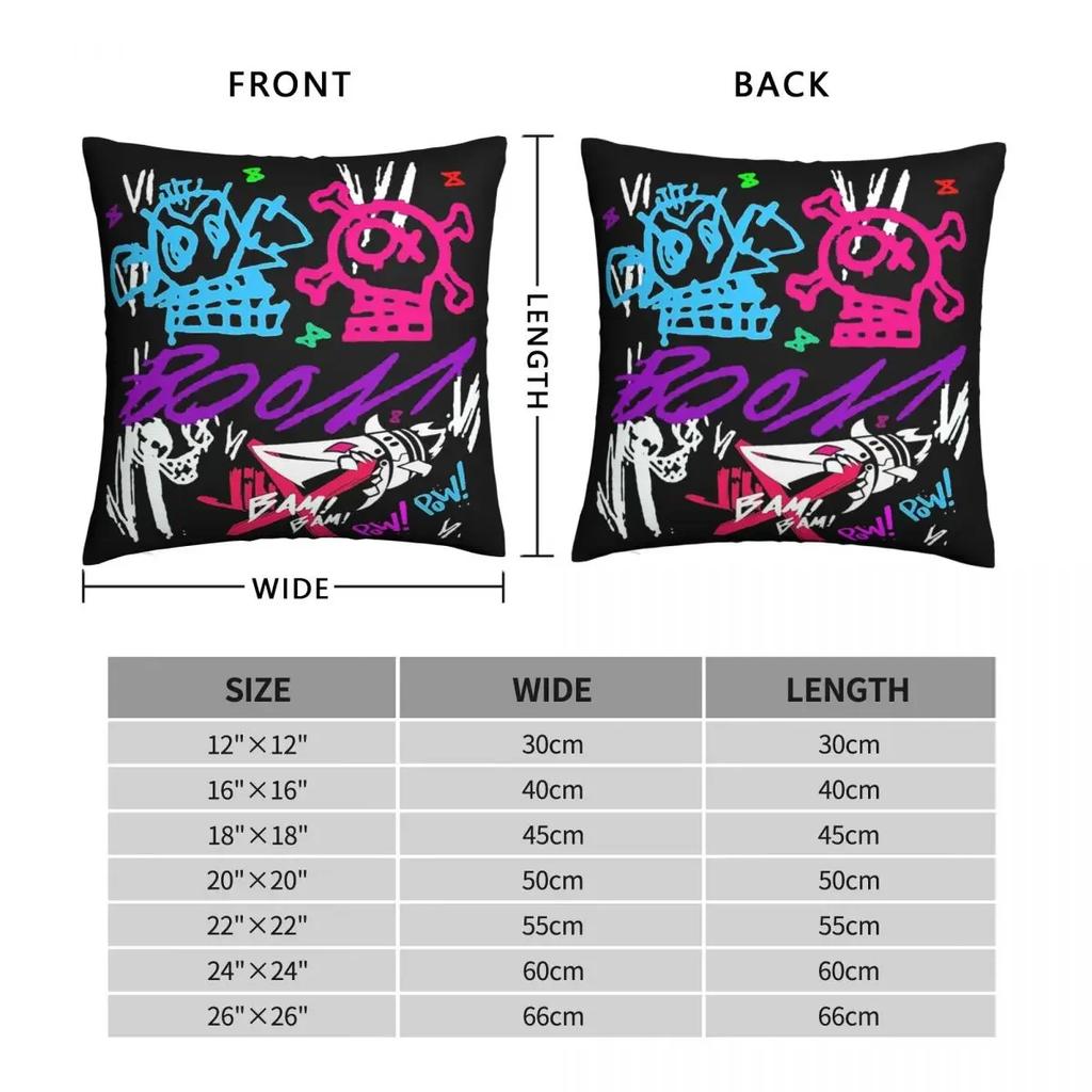 Boom Jinxed Monkey Pow Pow Vi Bam Bam Throw Pillow Case Arcane League of Legends TV Backpack Cojines Case For Chair Decor