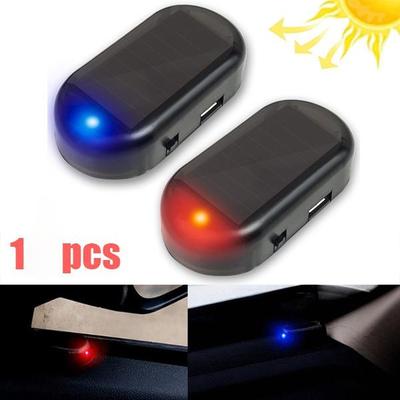 1 шт., автомобильная солнечная сигнальная лампа, имитация сигнализации, противоугонная универсальная светодиодная камера, внутренняя лампа