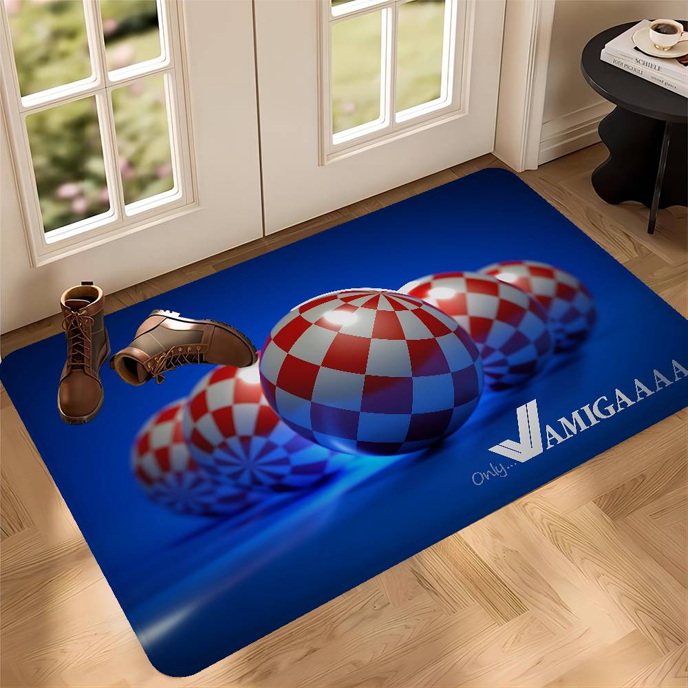 Amiga Logo Bathroom Mat Kids Room Bedroom Decoration Balcony Anti-Slip Doormat Living Room Welcome Rug