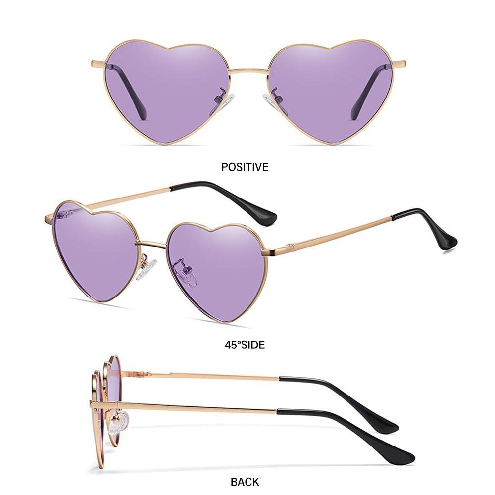 Women Fancy Accessories Metal Frame 90s Glasses Heart-Shaped Sunglasses Heart Sun Glasses Shades