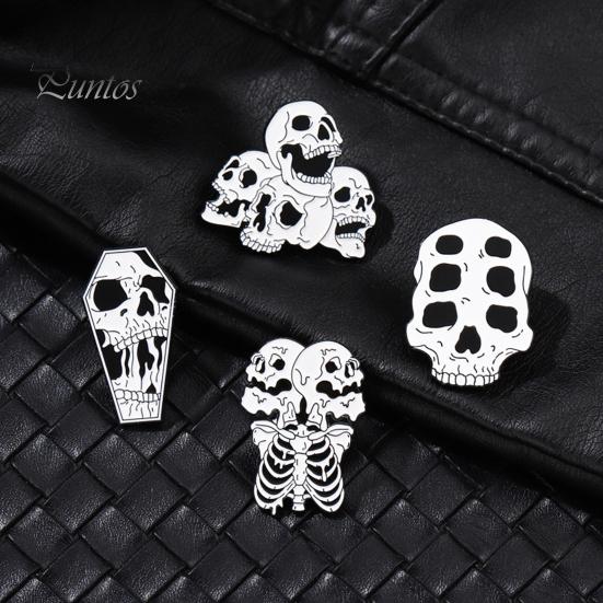 Брошь с черепом в стиле хип-хоп, панк, страшный, забавный, индивидуальный подарок, крутая женская и мужская одежда, сумка, булавка с лацканами, модные украшения