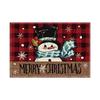 Christmas Snowman & Snowflake Plaid Insulated Placemat - Festive Table Decoration