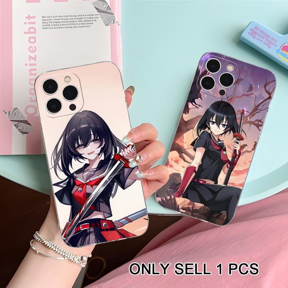 Прозрачный ТПУ чехол для мобильного телефона Akame Kurome для iPhone 17 16 15 14 13 12 11 X XR XS Air Pro Max Plus Mini Цветная крышка