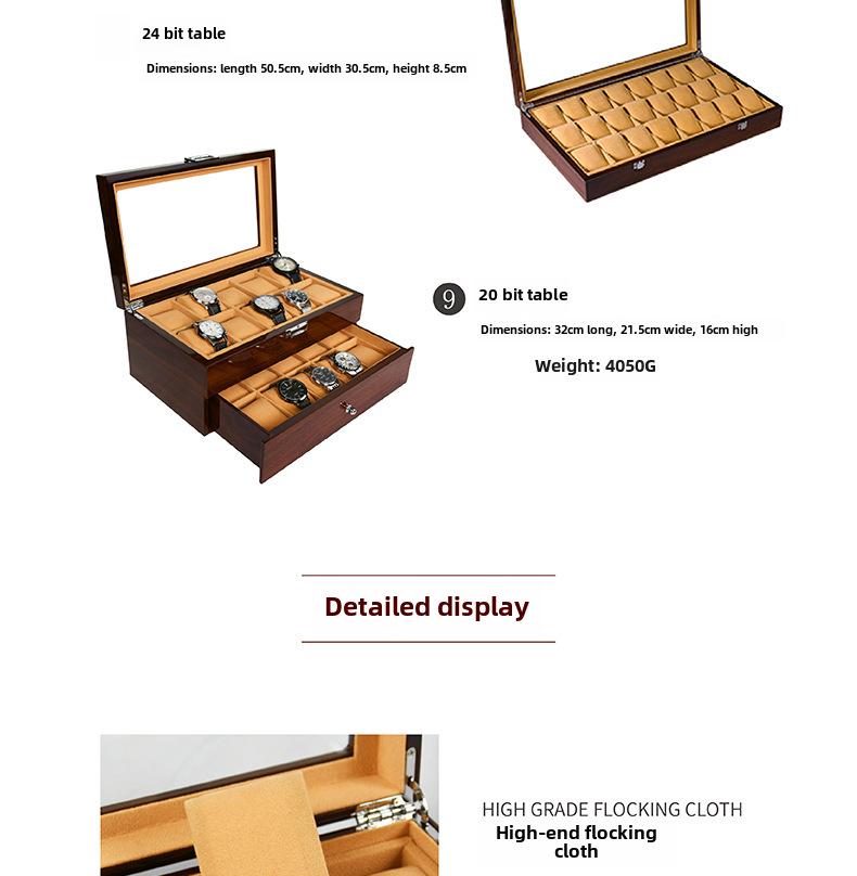 Деревянная коробка для хранения часов - Доступна на 3, 5, 6, 8, 10 и 12 ячеек для демонстрации и презентации