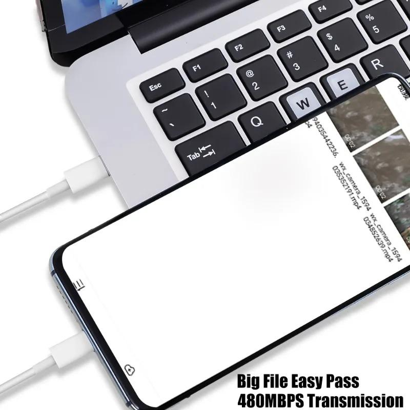 Кабель PD100W с двумя разъемами Type-C для быстрой зарядки и передачи данных для iPhone 16 Android Samsung Xiaomi MacBook USBC Провод для быстрой зарядки 1M/1.5M/2M