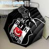 Beşiktaş Istanbul Crest Emblem Mini Five-Fold Lightweight Umbrella, Eight-Bone Frame, Perfect for Home Travel and Outdoor Use in Any Season