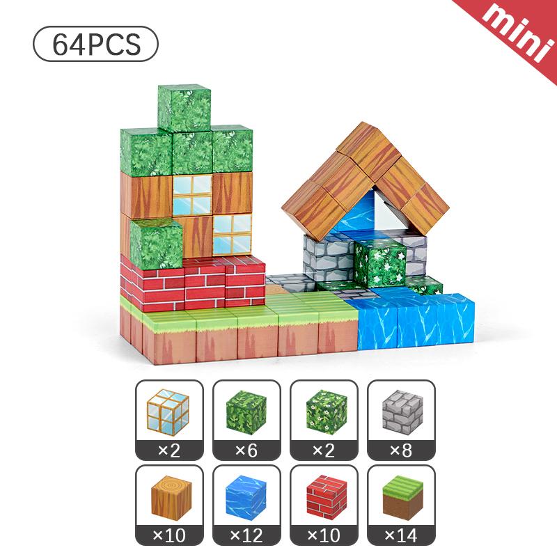 64pcs Set Toys STEM MontessoriStacking Cubes Construction Set ChristmasGift