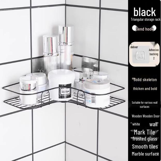 Угловая настенная полка для ванной комнаты, крепление без сверления, стойка для хранения умывальника