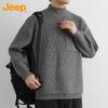 JEEP Men's Half-High Neck Knit Pullover Sweater