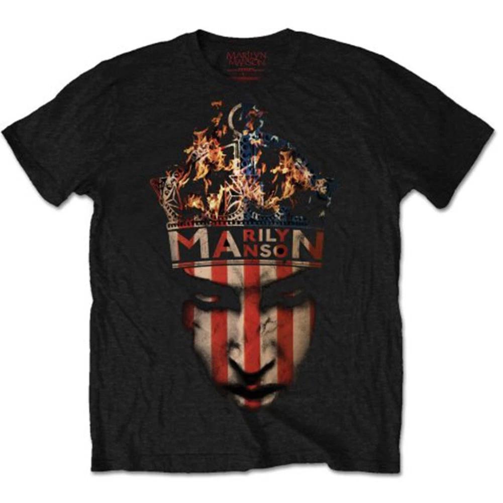 Men's Marilyn Manson Crown Slim Fit T-shirt Medium Black