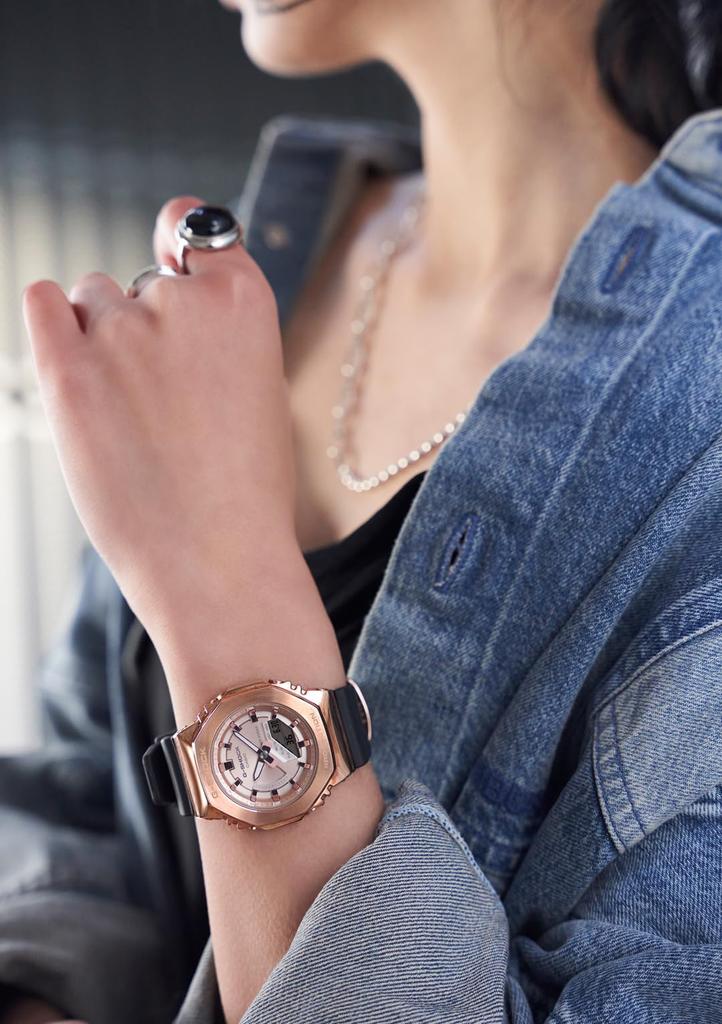 Часы Casio G-Shock, Модель среднего размера с металлической крышкой, GM-S2100PG-1A4JF, Женские, Черные, Оригинальный японский продукт