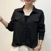 Женская осенняя рубашка с французским лацканом и плиссировкой: Модный, Двухкомпонентный, Омолаживающий, Приталенный дизайн