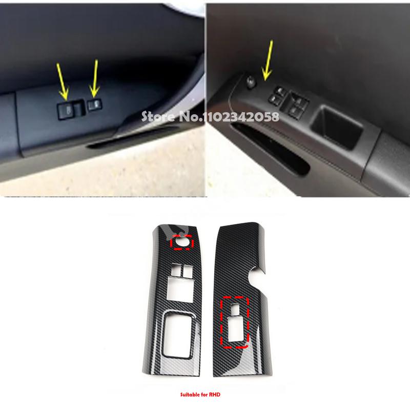 LHD RHD For Nissan 350Z Z33 2003-2006 ABS carbonfiber Front door Window Lifter Control glass Switch Armrest Panel Cover sticker