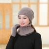 Knitted Winter Hat Women Thick Female Beanies Warm Cap Rhinestone Pearl Wool Hats for Women