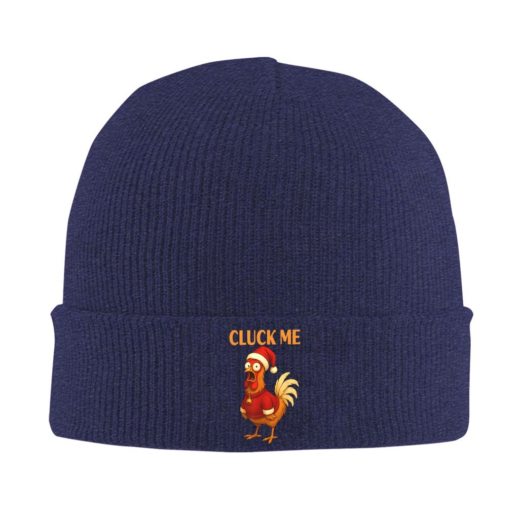Смешные шапки-бини с надписью 'Cluck Me' на Рождество, шапки-боннет для женщин и мужчин, уличные хиппи вязаные шапки, весенние термоэластичные шапки