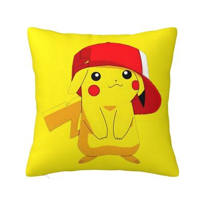 Подушка с Пикачу из Аниме и Игр 45x45см Мультяшная Манга Бархатная Современная Наволочка
