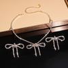 1Set Elegant Shiny Bow Earrings Necklace Set For Women Girls Vintage  Necklace Earrings Jewelry Accessories Gifts