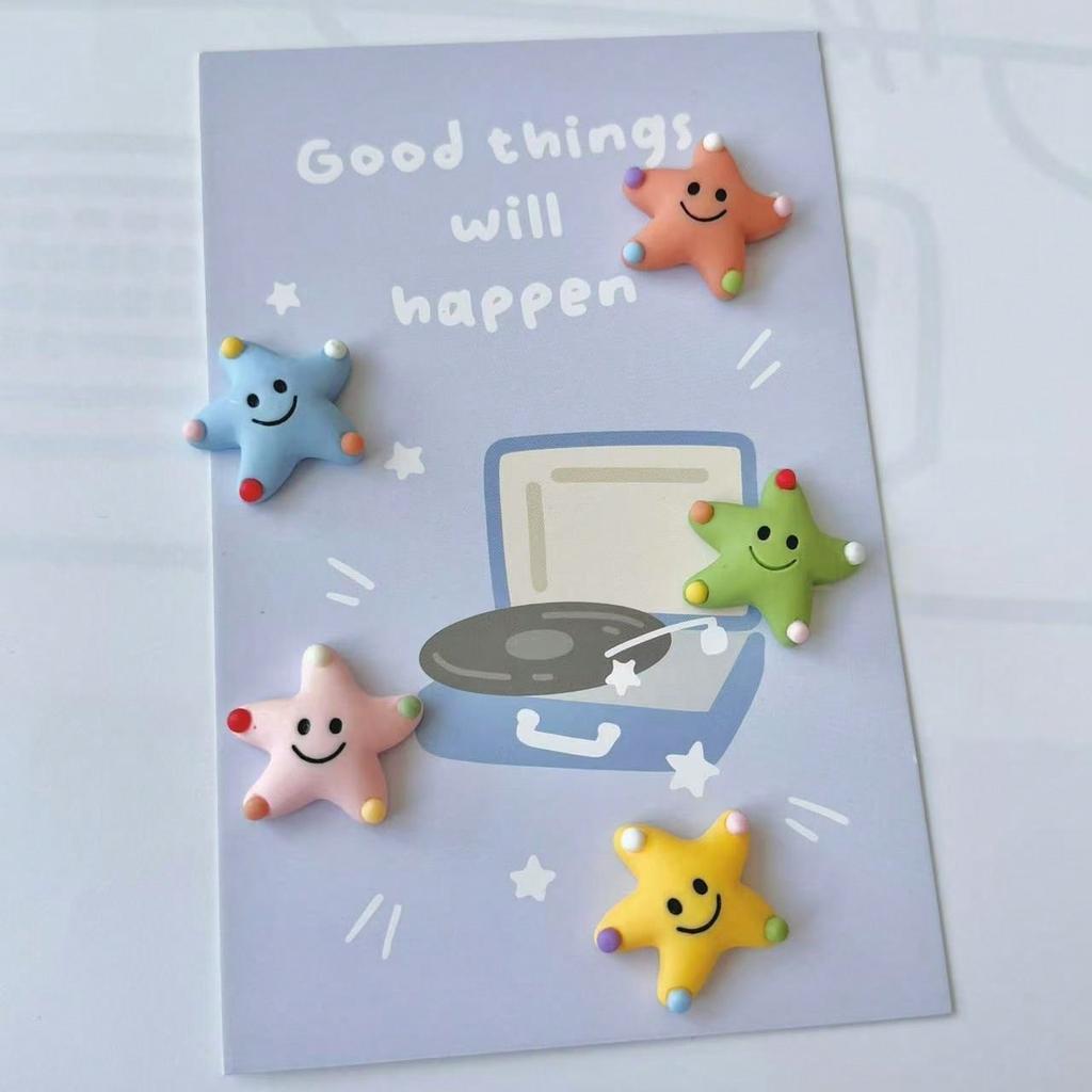 5 шт. Симпатичные и красочные магниты на холодильник в форме звезды - Элегантный дизайн - Совместимость с различными магнитными поверхностями